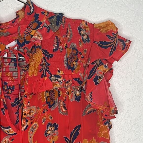 New GILNER FARRAR Sienna Blouse in Paradise Red Small - Picture 5 of 14